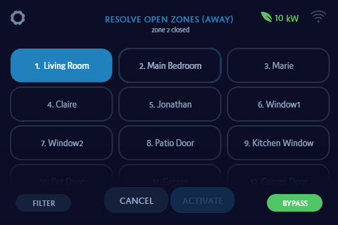 Alana Keypad Prototype Screens