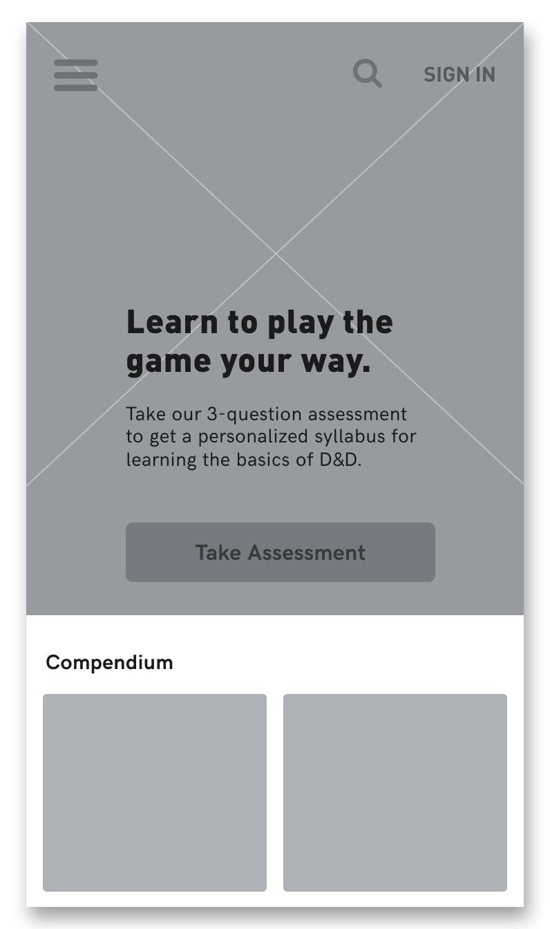 Low-fidelity digital wireframe